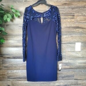 City Triangle Soft Sparkle Sequin Fancy Dress Navy Colored Women's Size 13 *